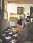Jan Vermeer A Lady at the Virginals with a Gentleman (mk25) Sweden oil painting artist
